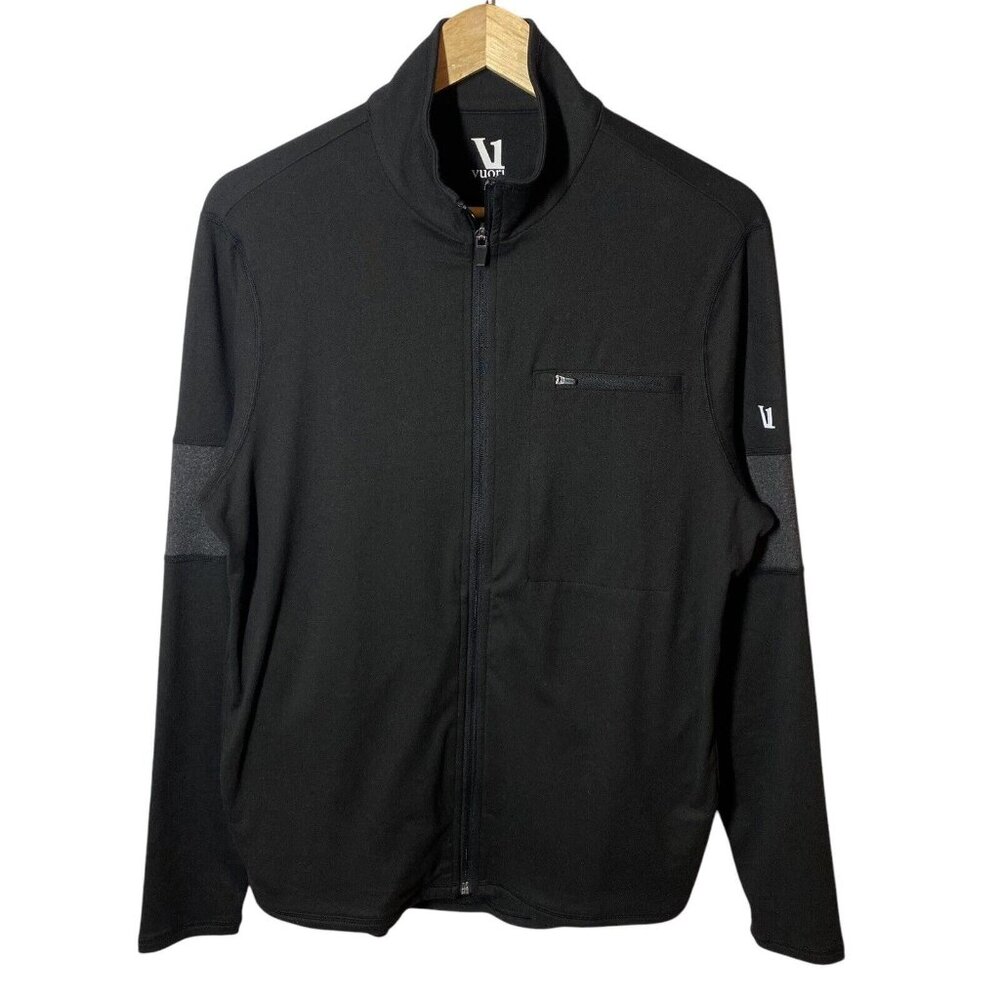 VUORI Men’s Black Zip Up Geo Performance Jacket Sweatshirt Athleisure Athletic M